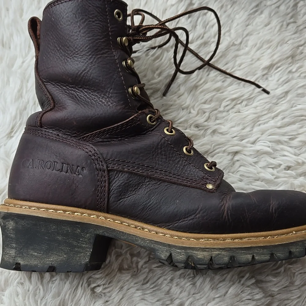 Carolina 8" Elm Waterproof Leather Logger WorkBoots US 9M EH Rated - Picture 10 of 10
